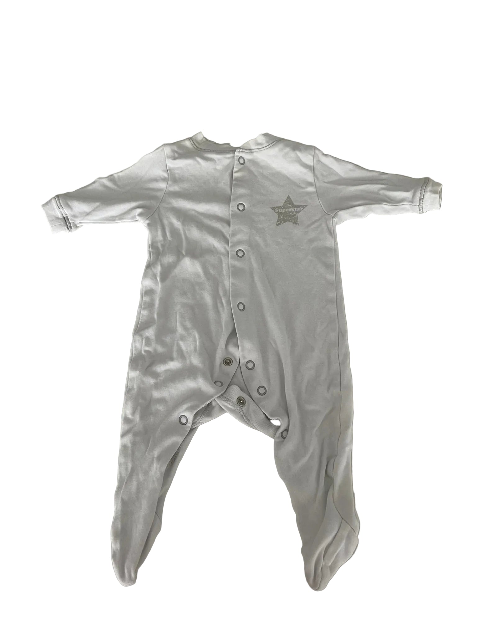 Grenouillère bébé velours étoile Superstar – Blanc