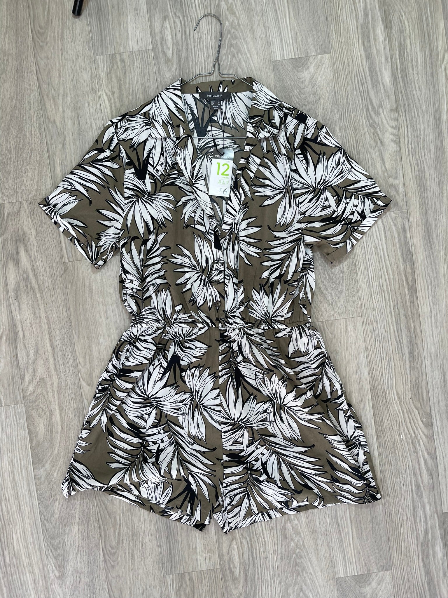 Combishort imprimé tropical kaki - Neuve
