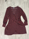 Robe portefeuille rayée rouge et marine Taille 46 eu