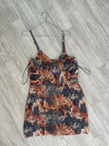 Robe mesh imprimé artistique à jarretières
