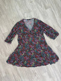 Robe portefeuille fleurie multicolore