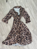 Robe portefeuille imprimé animal marron