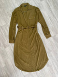 Robe chemise kaki ceinturée