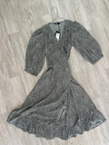 Robe grise imprimé tirets noirs et blancs - Neuve