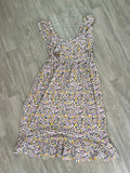 Robe courte imprimé tacheté lilas et jaune Taille 46 eu