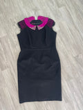 Robe noire avec dentelle prune et broderies strass - Daisy May