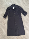 Robe trench mi-longue bleu marine à ceinture et boutons pression - F&F