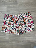 Short blanc à imprimé floral multicolore façon tapisserie