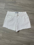 Short en jean blanc bords bruts