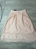 Jupe midi rayée rose poudré transparente