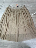Jupe midi tulle taupe plissée