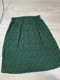 Jupe midi fleurie noire et verte