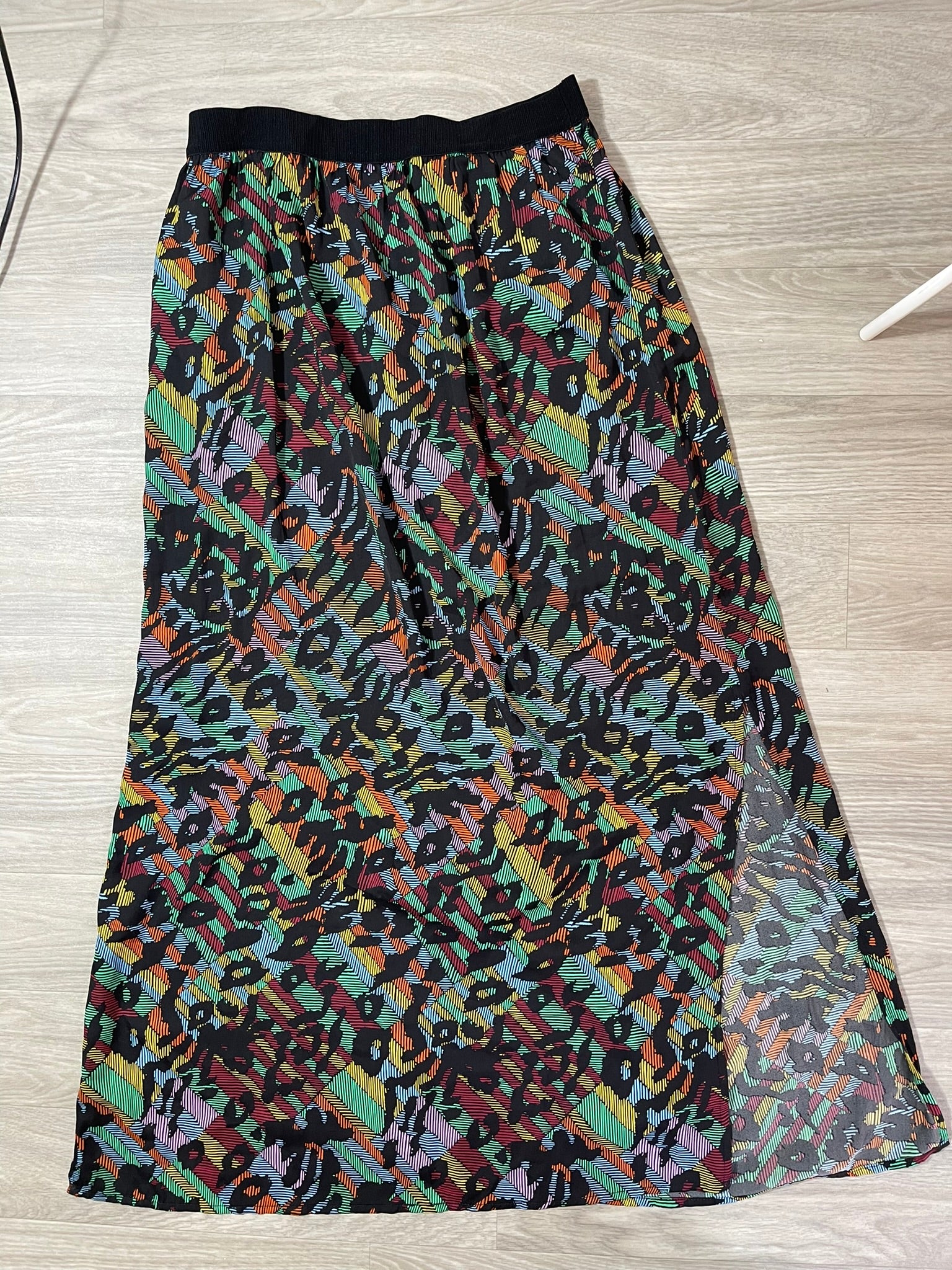 Jupe longue imprimé léopard multicolore