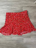 Jupe fleuri rouge et blanc