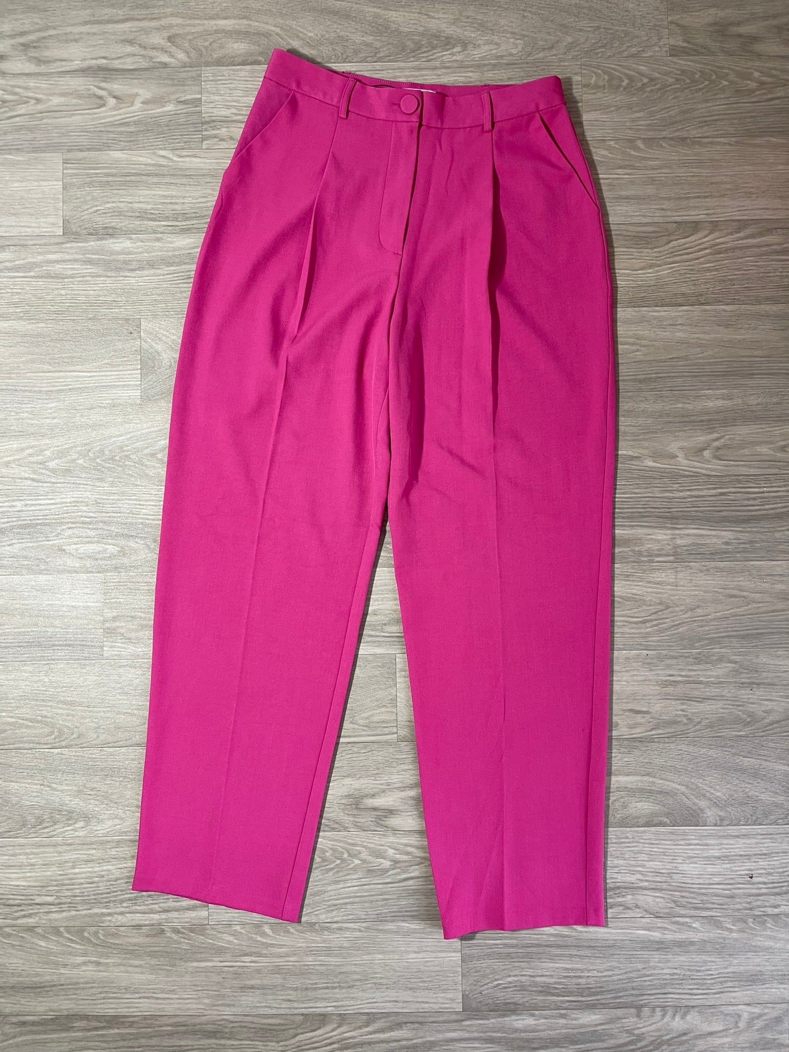 Pantalon fuchsia cheville zippée