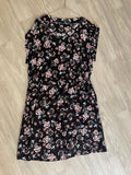 Robe fleurie noire motif oiseaux