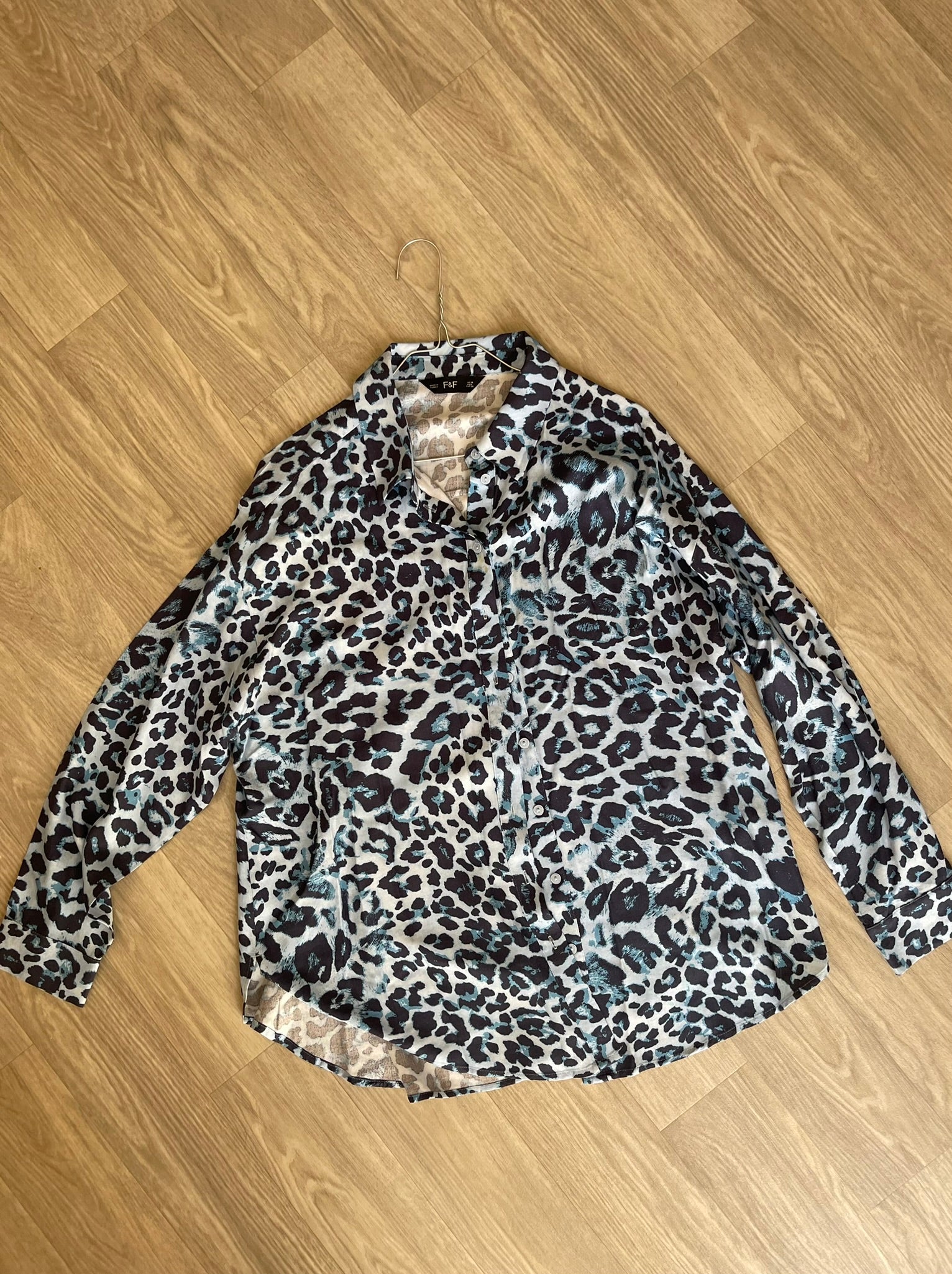 Chemise imprimé léopard bleu-gris F&F