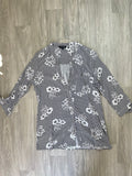 Chemise fleurie rayée noir et blanc Peacocks