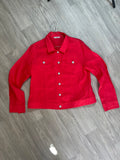 Veste façon jean rouge en lin Punt Roma