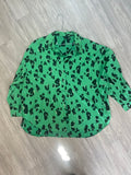 Chemise imprimé léopard vert oversize
