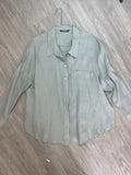 Chemise en lin vert sauge Dunnes