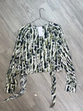 Blouse tie-dye kaki à liens MNG