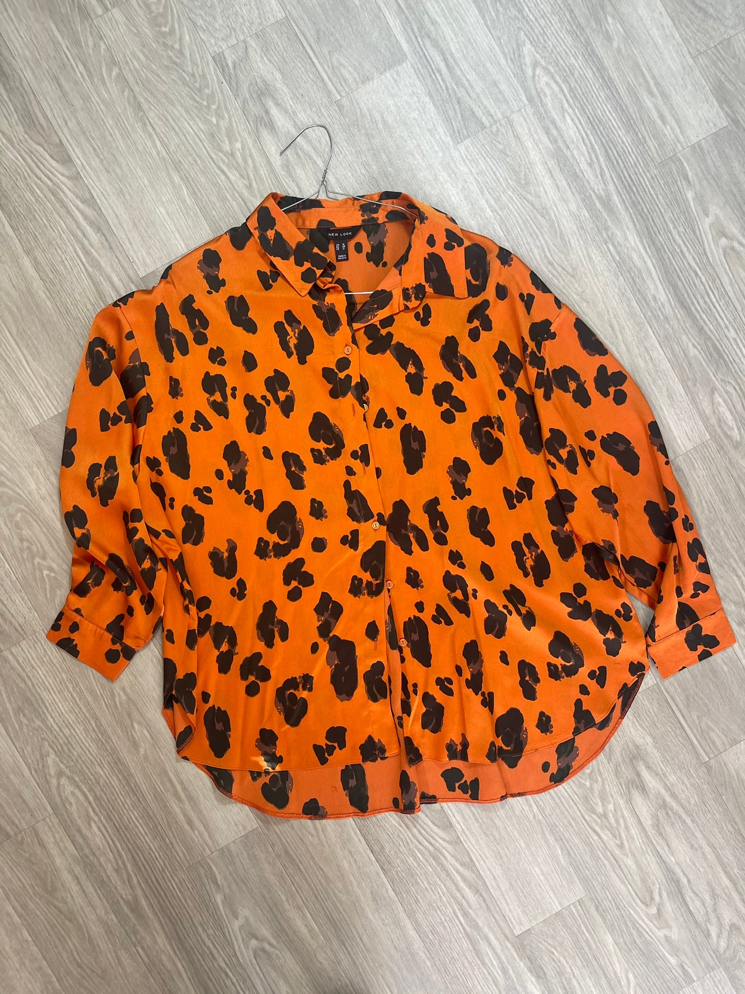 Chemise imprimé léopard orange New Look