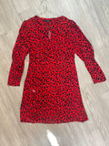 Robe imprimé léopard rouge et rose Next
