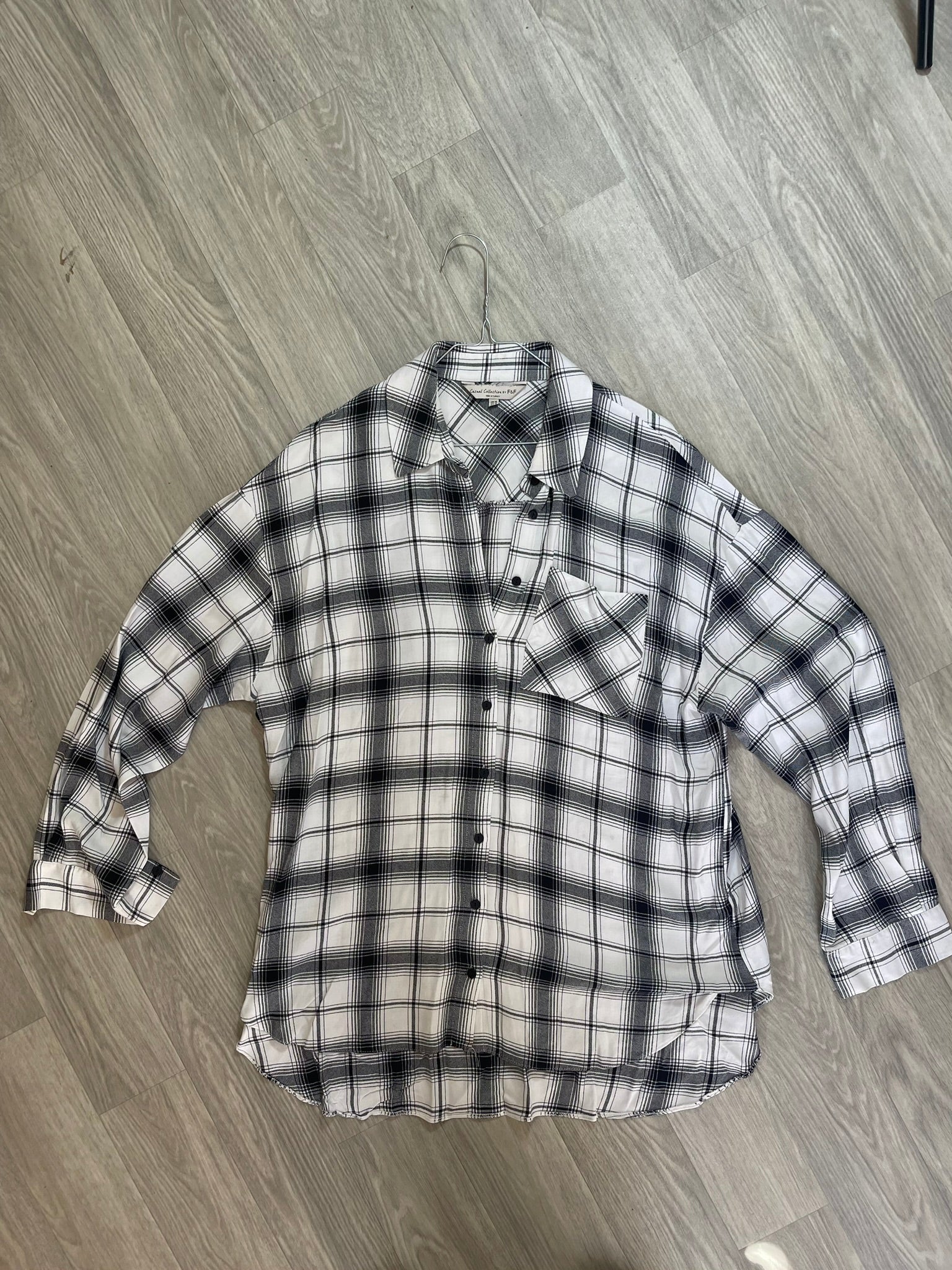 Chemise à carreaux noir et blanc F&F