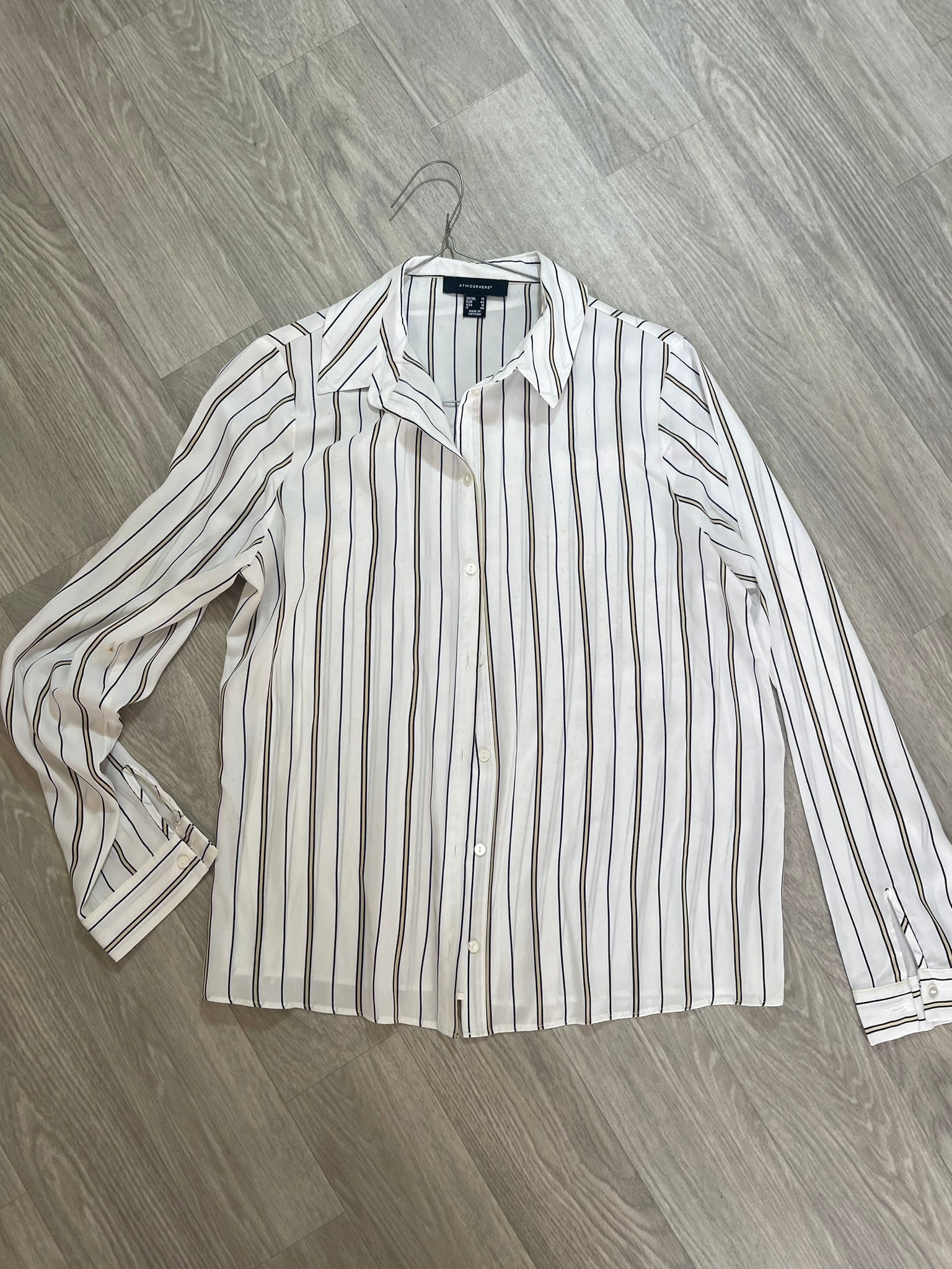 Chemise rayée blanche et marine Atmosphere