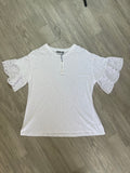 T-shirt blanc manches dentelle George Maternity