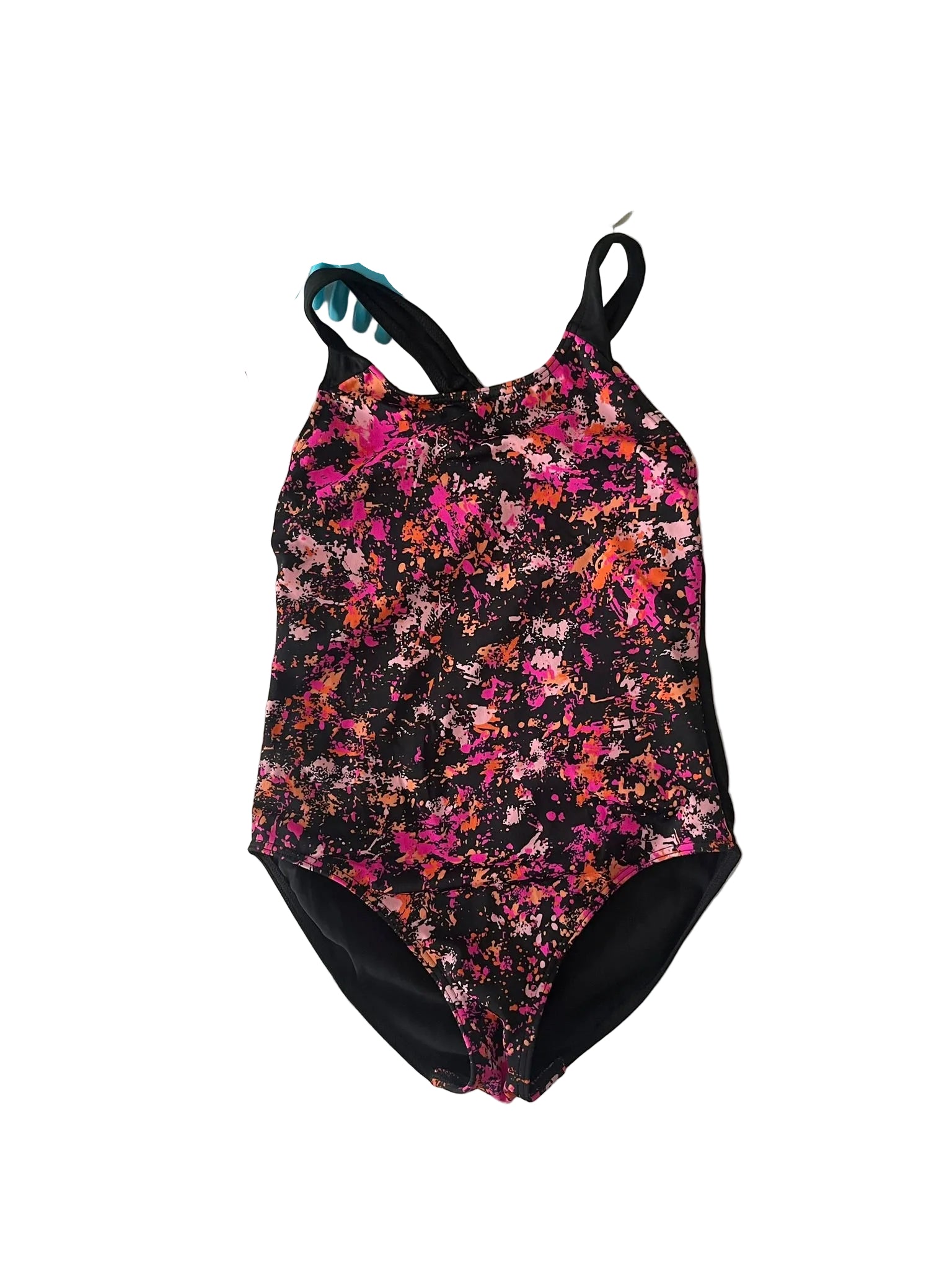 Maillot de bain 1 pièce fille imprimé néon abstrait 7-8 ans