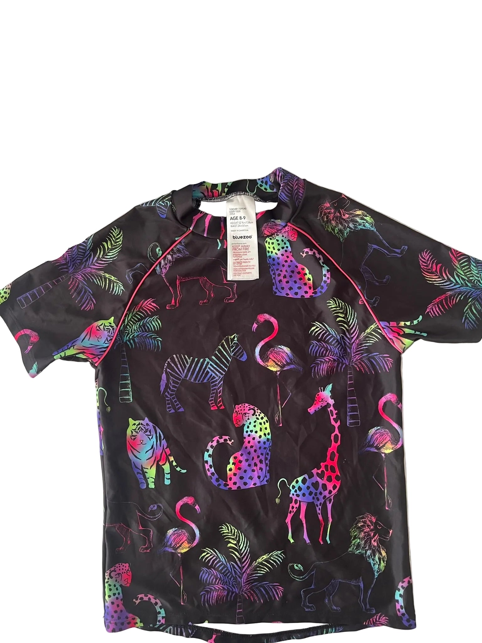 T-shirt de bain anti-UV Bluezoo motifs animaux de la jungle 8-9 ans