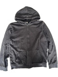 Sweat zippé à capuche garçon – Gris anthracite velours