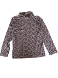 Sous-pull col roulé imprimé léopard fille – Rose/blanc