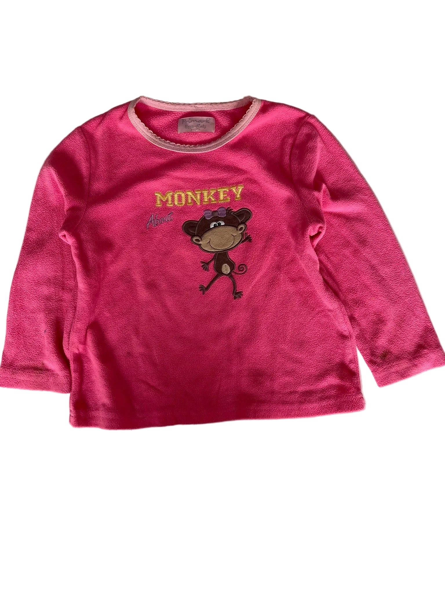 T-shirt velours rose Primark fille « Monkey About »