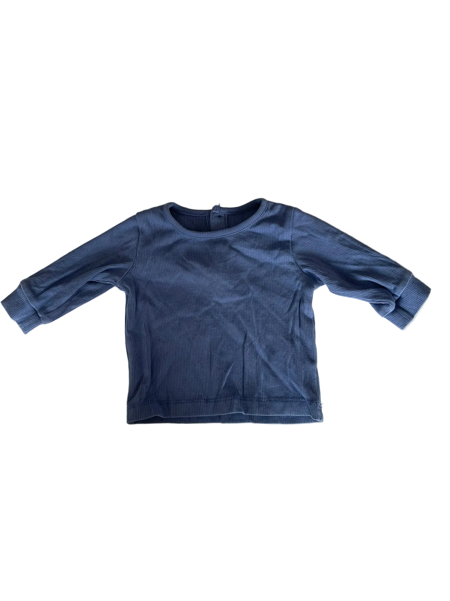 T-shirt manches longues bébé velours côtelé – Bleu ardoise
