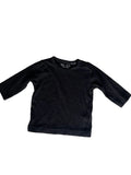 T-shirt manches longues bébé velours – Noir uni