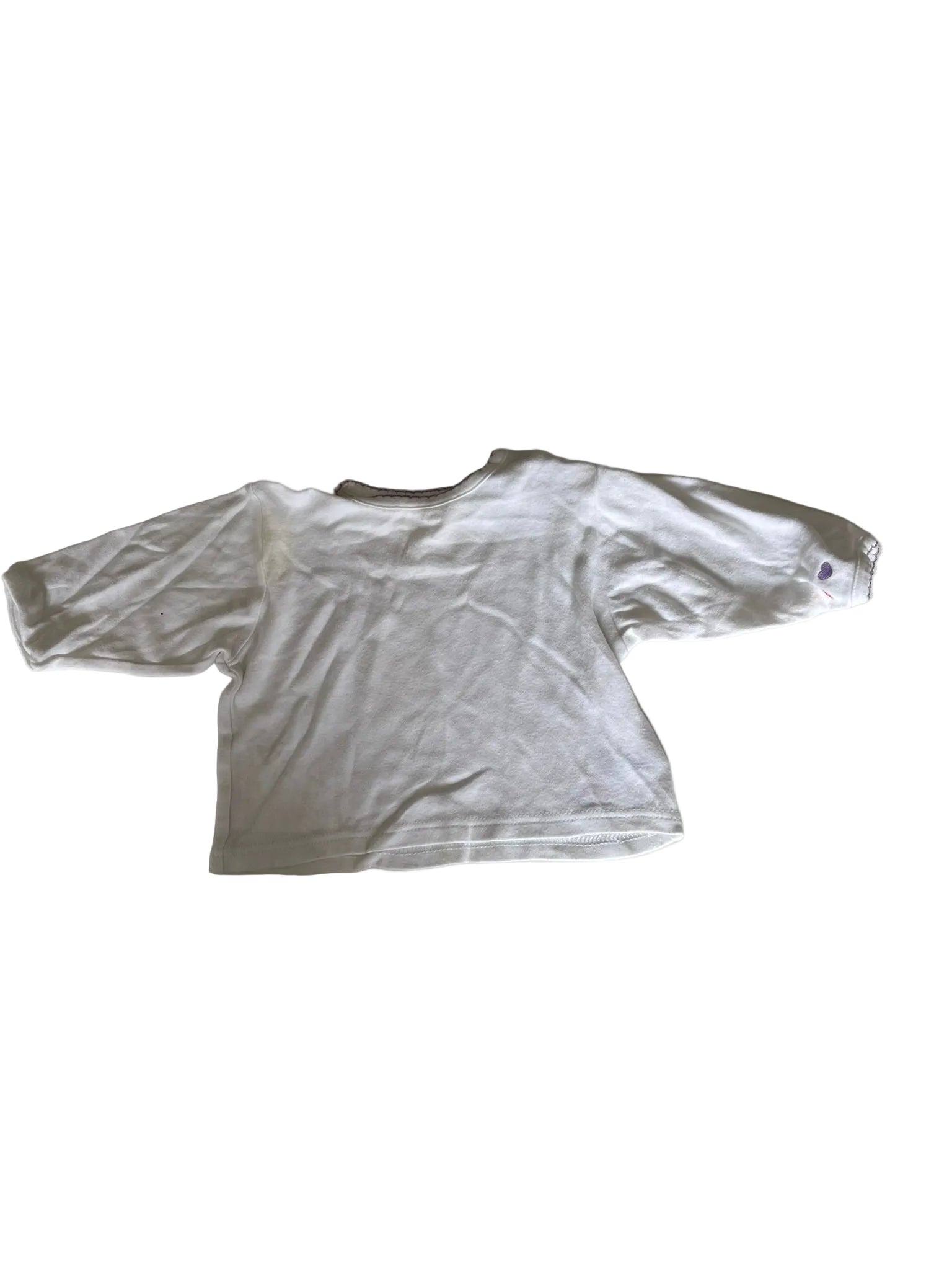T-shirt manches longues bébé – Blanc imprimé dos