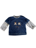 T-shirt velours bébé « Texas Kids » – Bleu denim