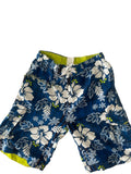 Short de bain style hawaïen bleu et blanc 11-12 ans