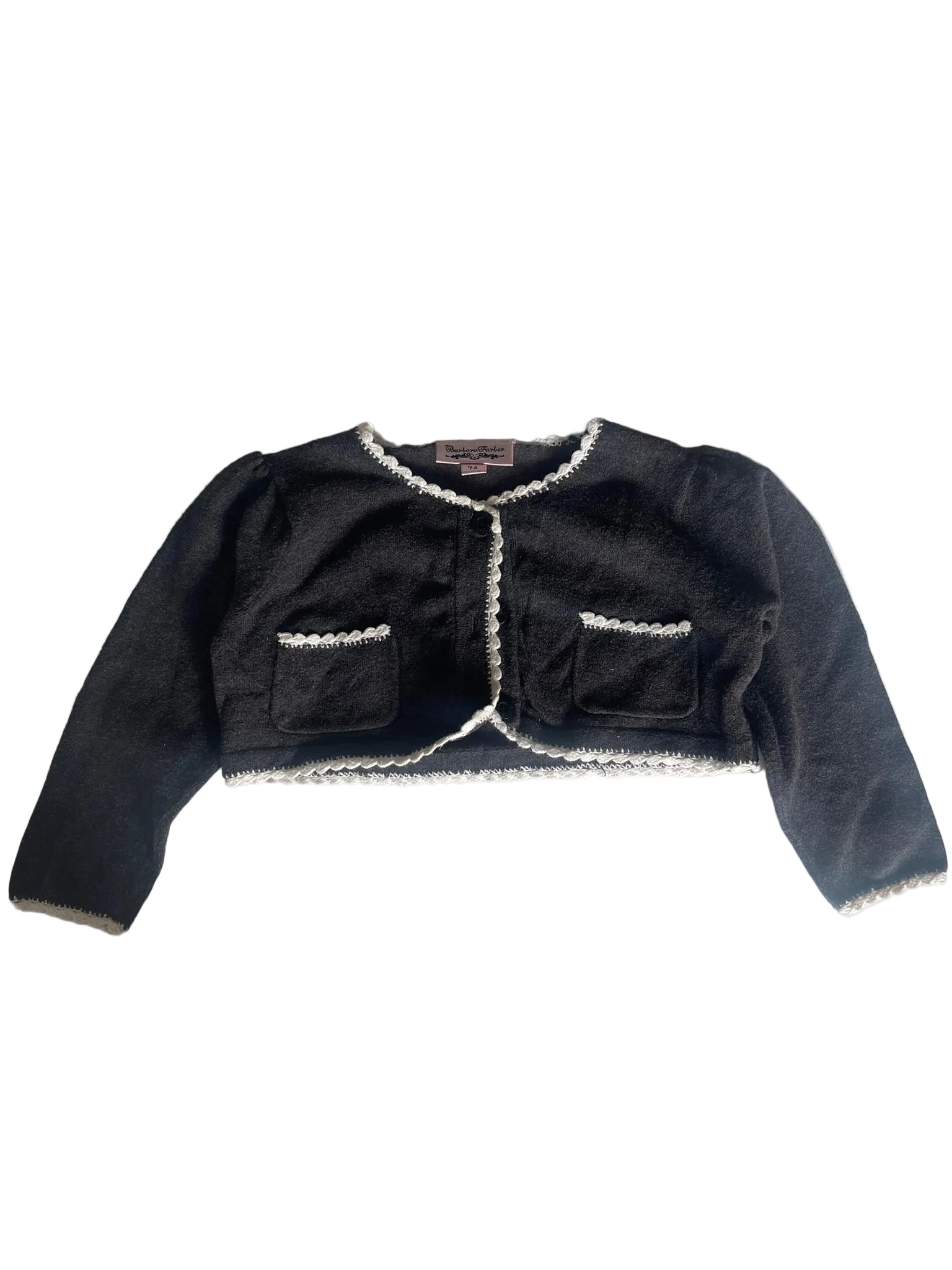 Boléro cardigan fille Barbara Taylor – Noir dentelle