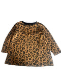 Robe manches longues fille léopard – Caramel & noir