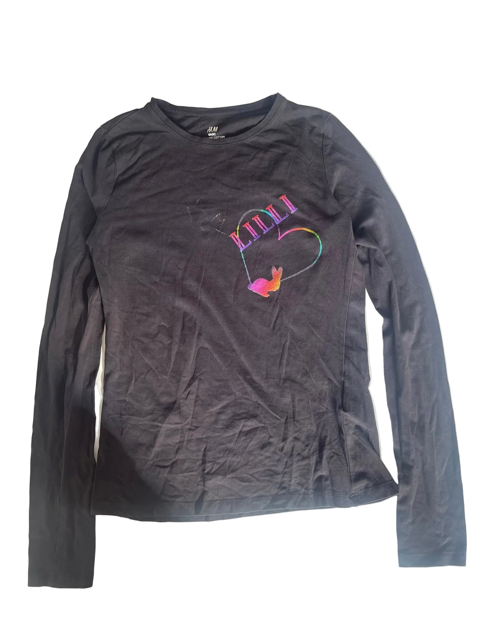 T-shirt manches longues H&M fille – Gris lapin irisé