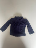 Haut bleu marine col plissé