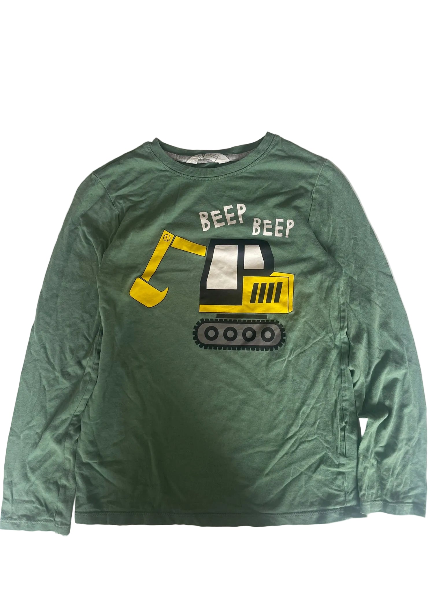 T-shirt manches longues garçon – Vert kaki pelleteuse