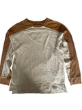 T-shirt manches longues enfant – Blanc caramel bicolore