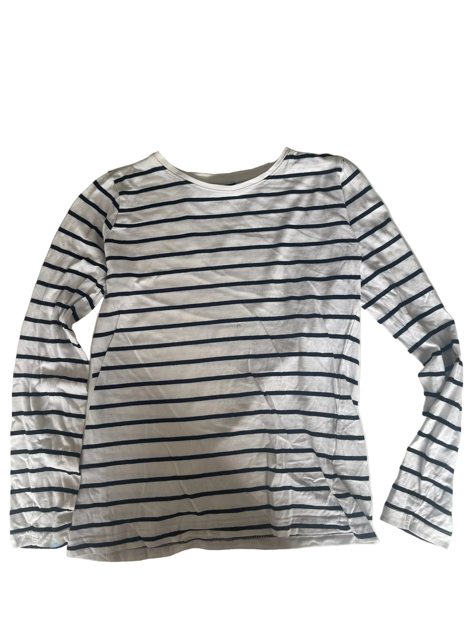 T-shirt marinière manches longues enfant – Blanc & marine