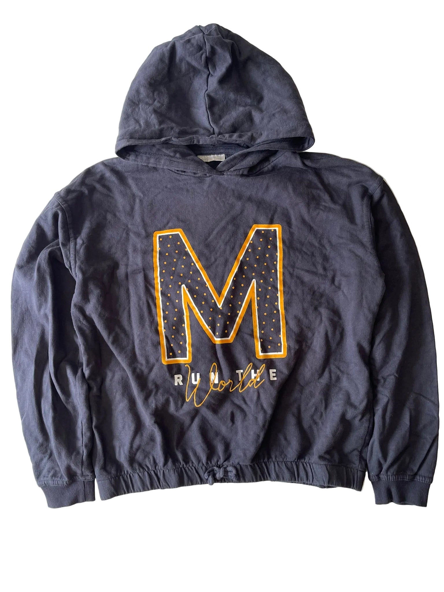 Sweat à capuche fille « M Run The World » – Marine
