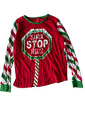 T-shirt de Noël enfant « Santa Stop Here » – Rouge